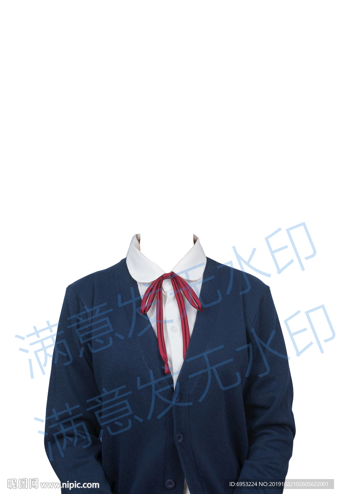 证件照半身女生衣服模板
