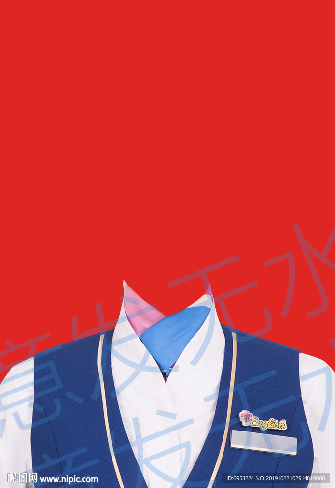 空姐校服证件照衣服模板