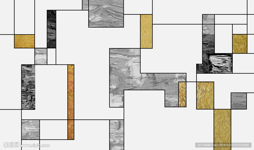 创意怀旧几何线条现代简约背景墙