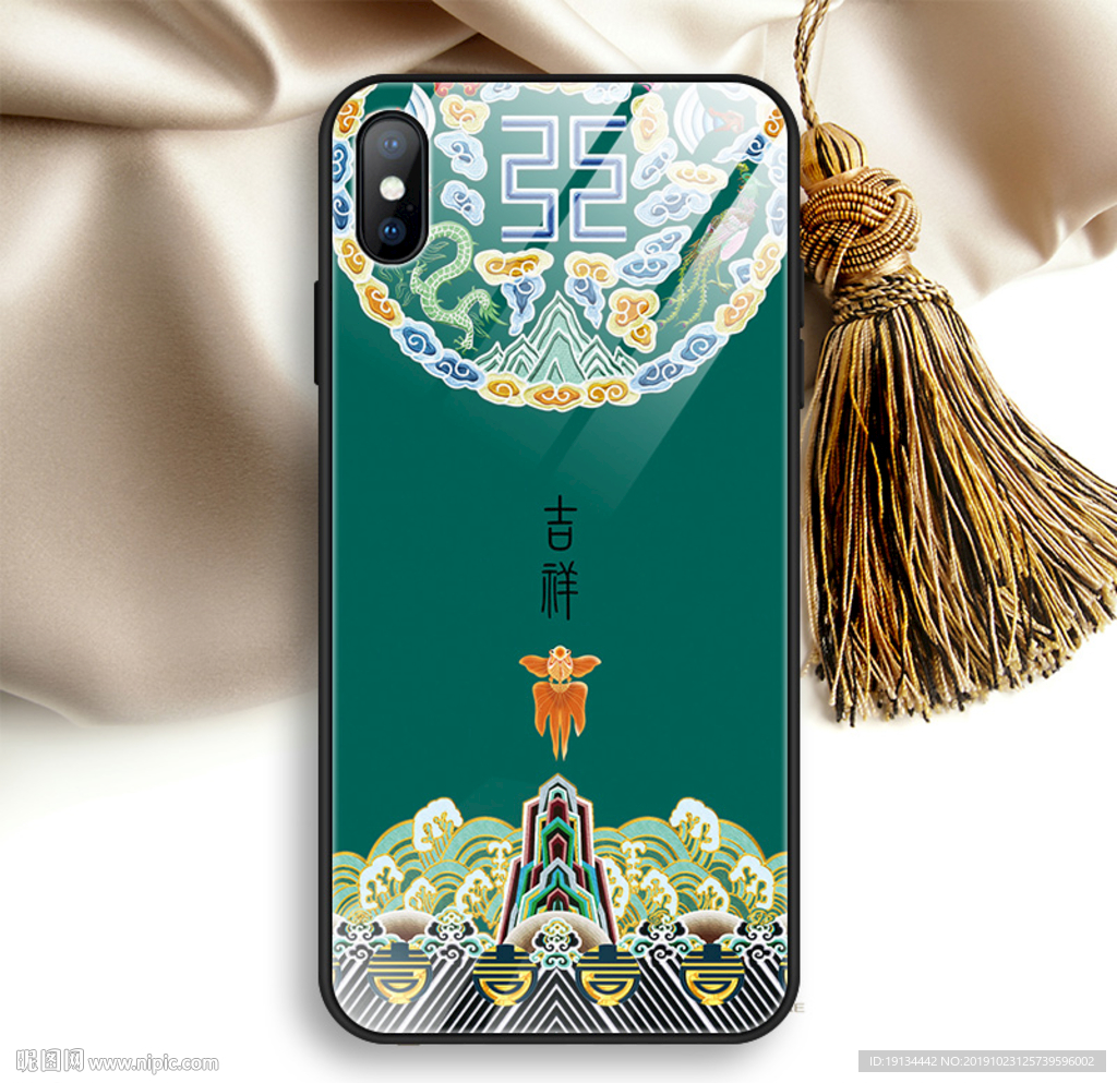 吉祥宫廷风服饰花纹手机壳设计