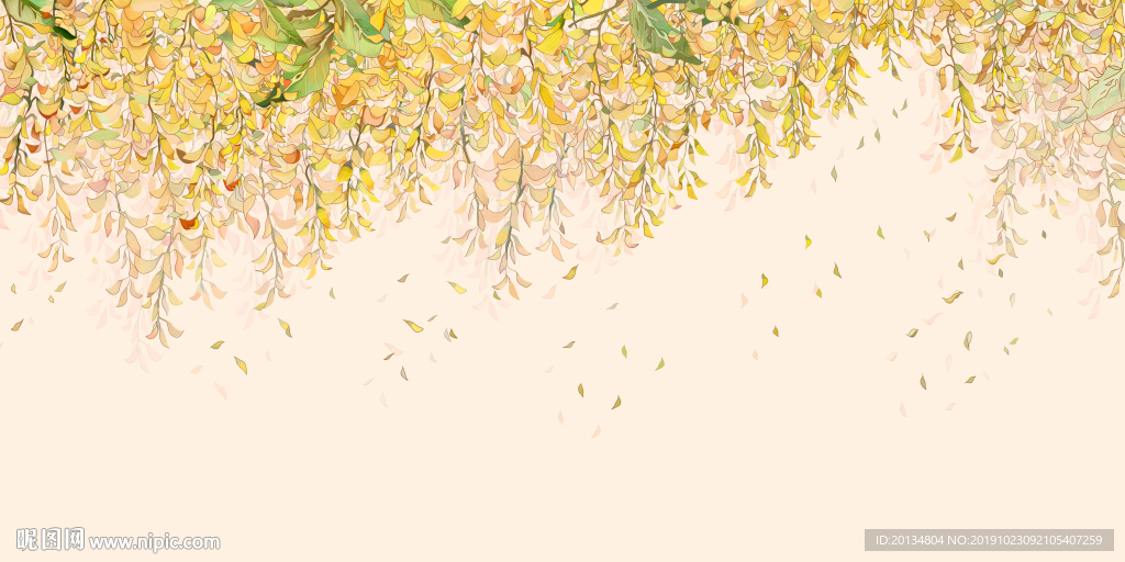 高清手绘小清晰藤蔓背景墙