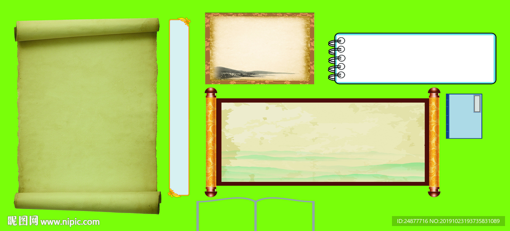 展板插图框架  PSD 素材