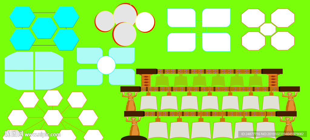 展板插图框架  PSD 素材