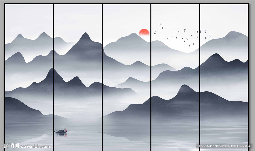 水墨山水装饰画