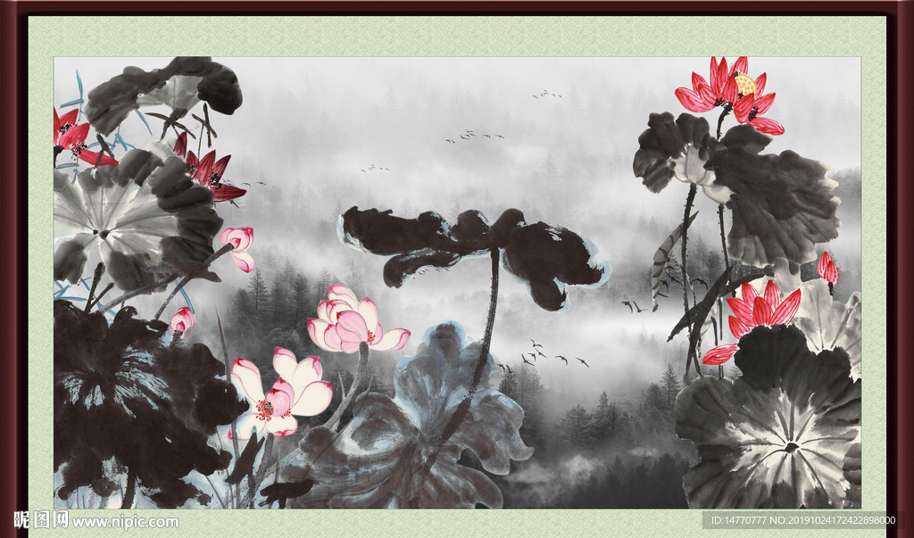 国画荷花