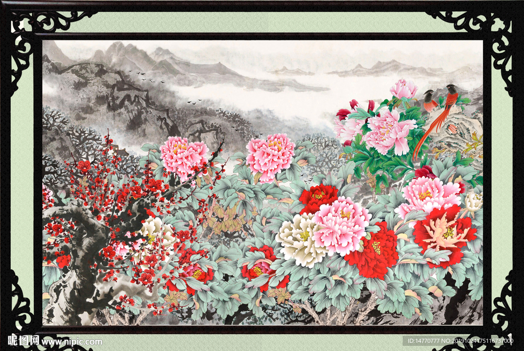 国画牡丹