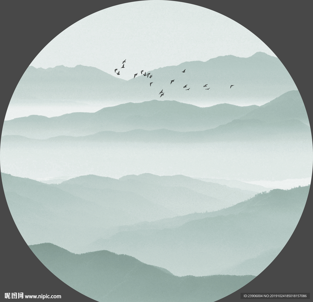 水墨意境山水装饰画