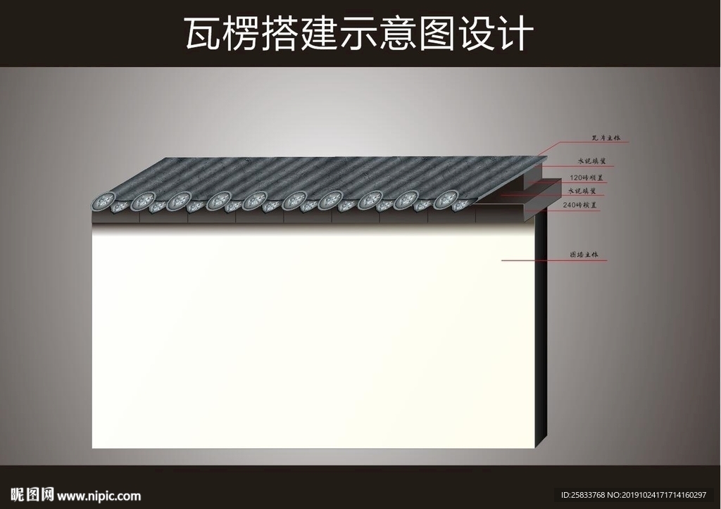 屋檐瓦搭建效果示意