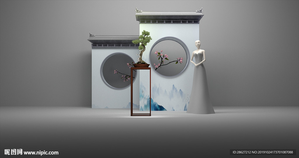 中式小景合影墙