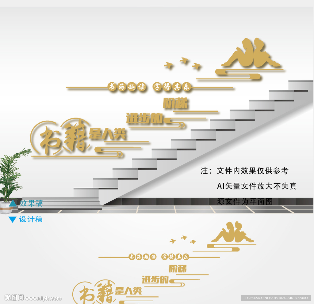 图书馆楼梯文化墙