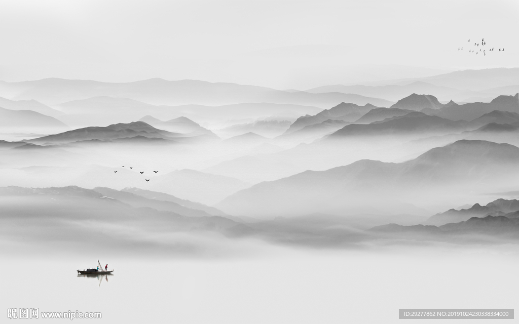 中国风意境新山水画 TIF分层