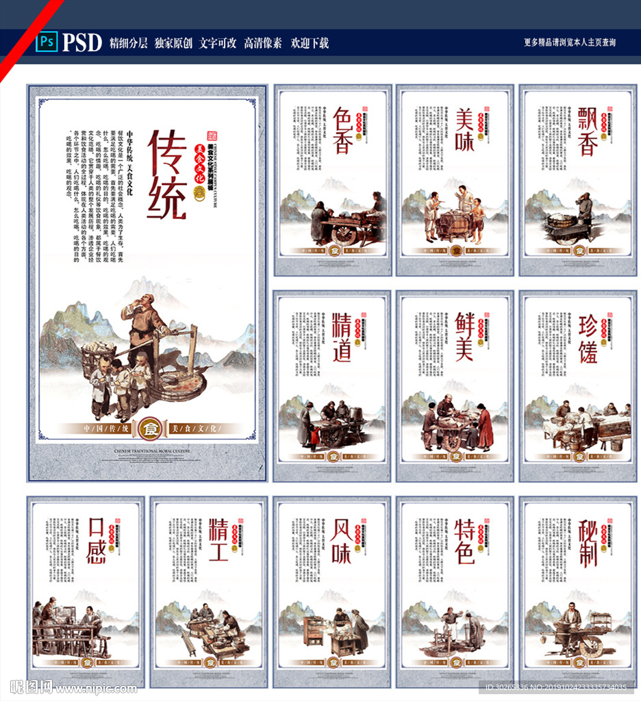 美食文化展板