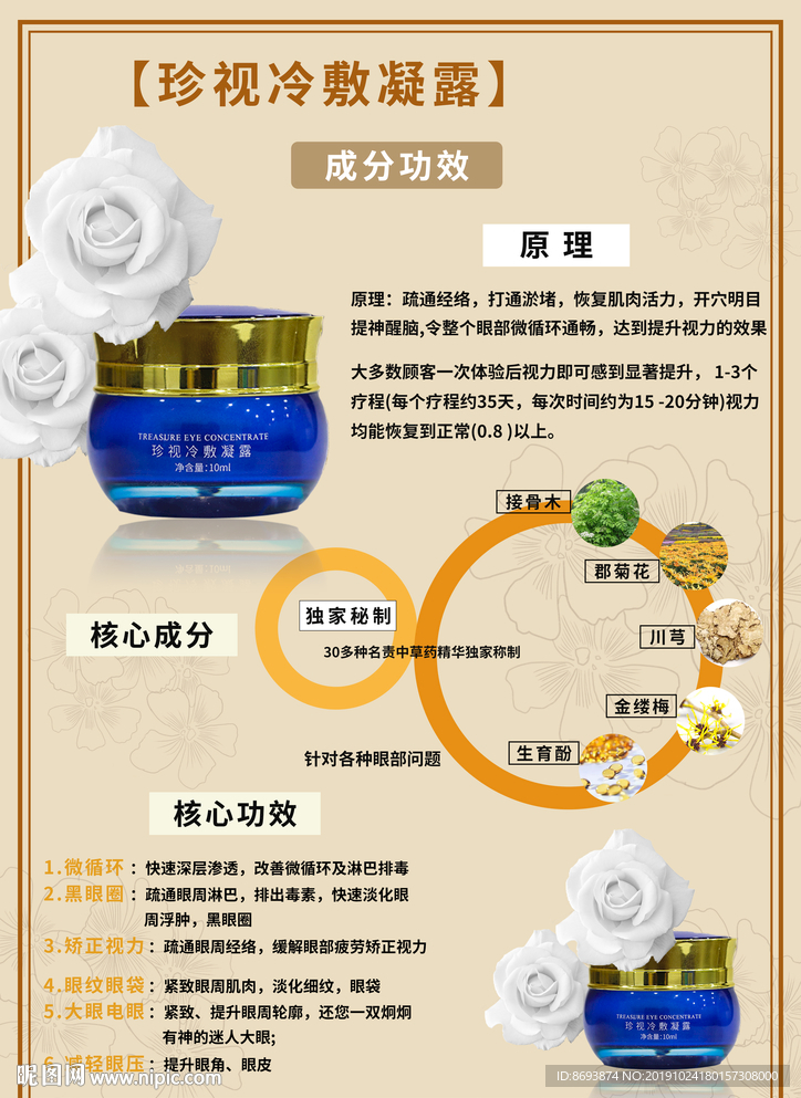 曼瑜天雅 黑科技眼霜 眼霜海报