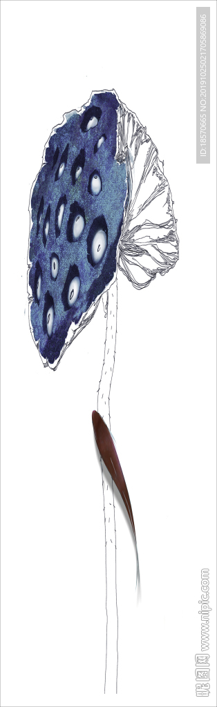 水墨荷花玄关背景