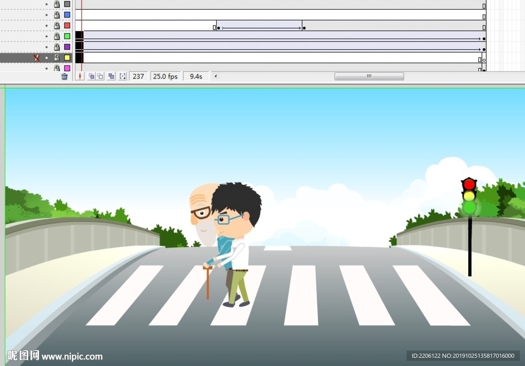 扶老人过马路公益动画15秒