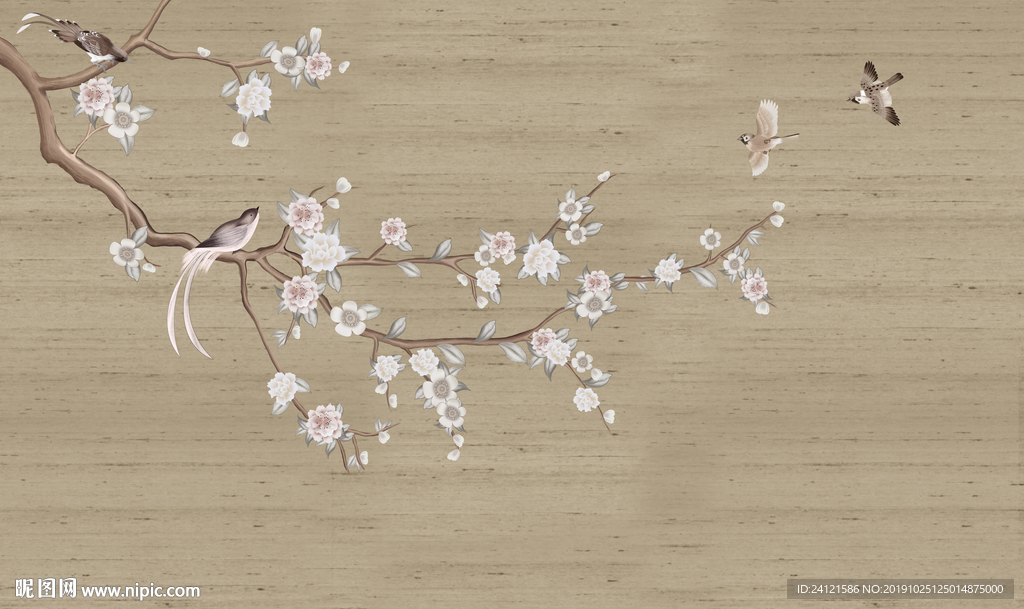 花鸟背景墙