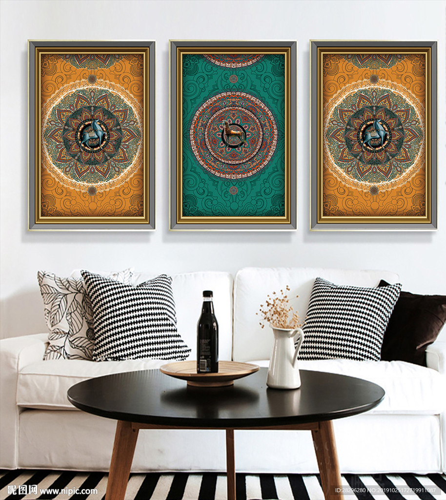 欧式古典宫廷风花纹装饰画