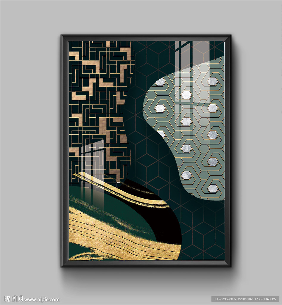 轻奢新中式抽象装饰画