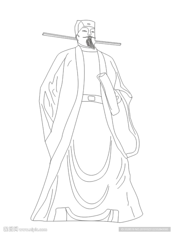 欧阳修线稿描线