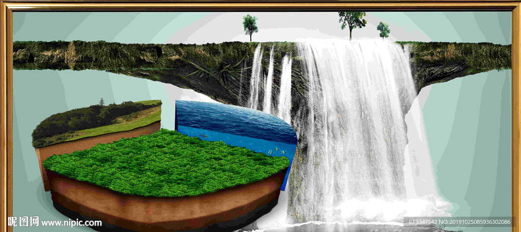 飞流直下三千尺 背景画