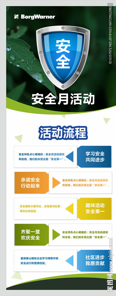 安全月活动 展架 易拉宝 流程