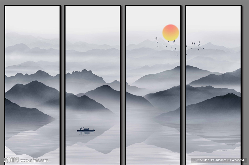 水墨山水装饰画