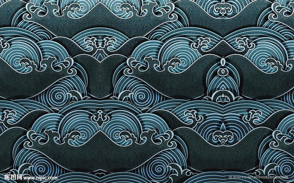 高清海浪背景墙 简