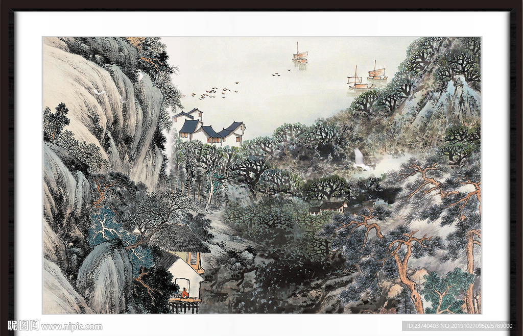 中堂画山水