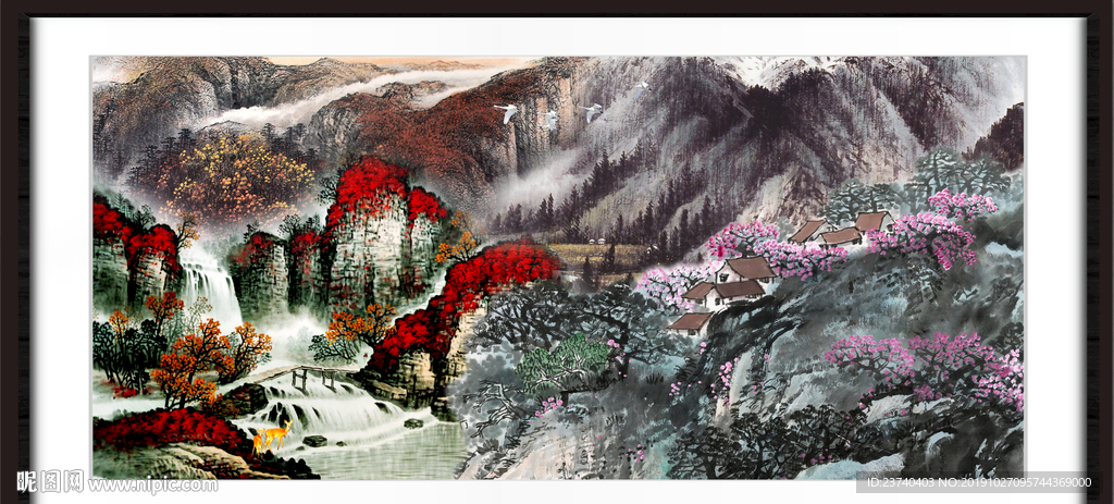 中堂画山水