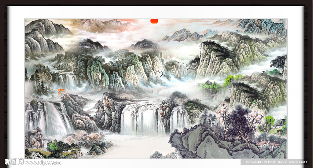 中堂画山水