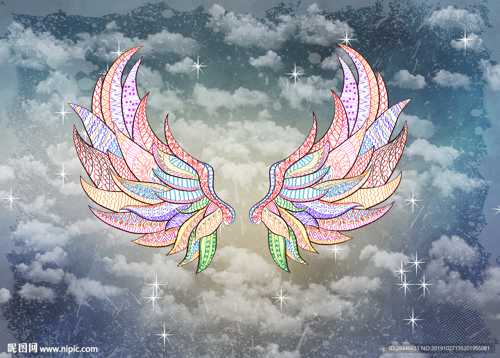 北欧网红翅膀背景墙