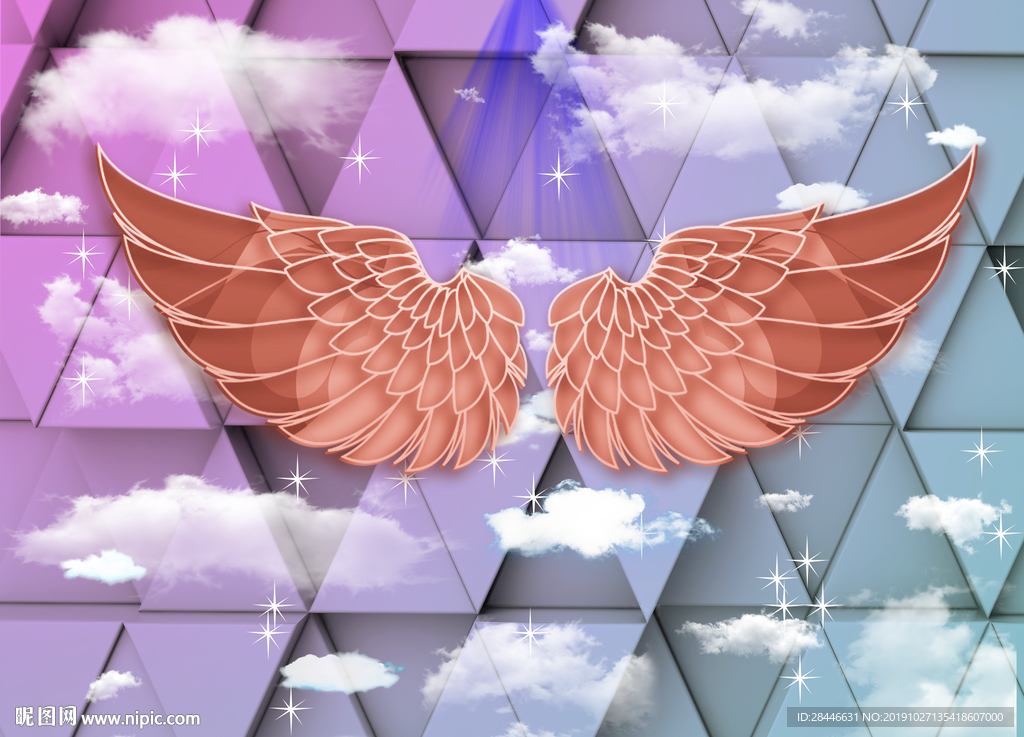 北欧网红翅膀背景墙