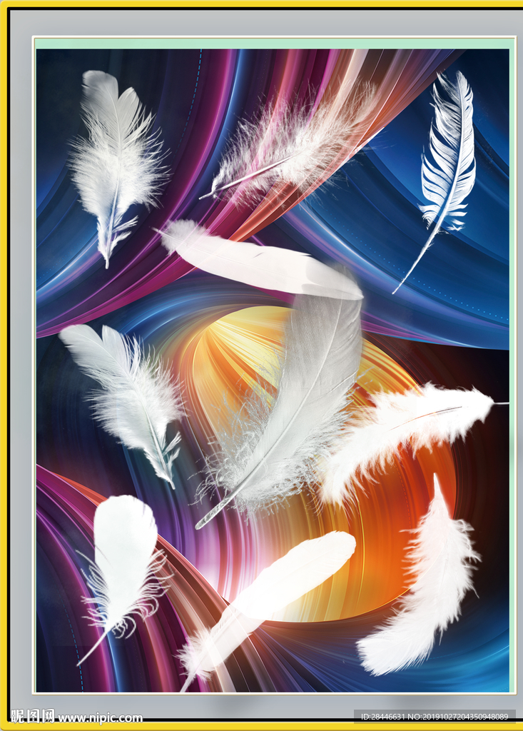 北欧羽毛装饰画