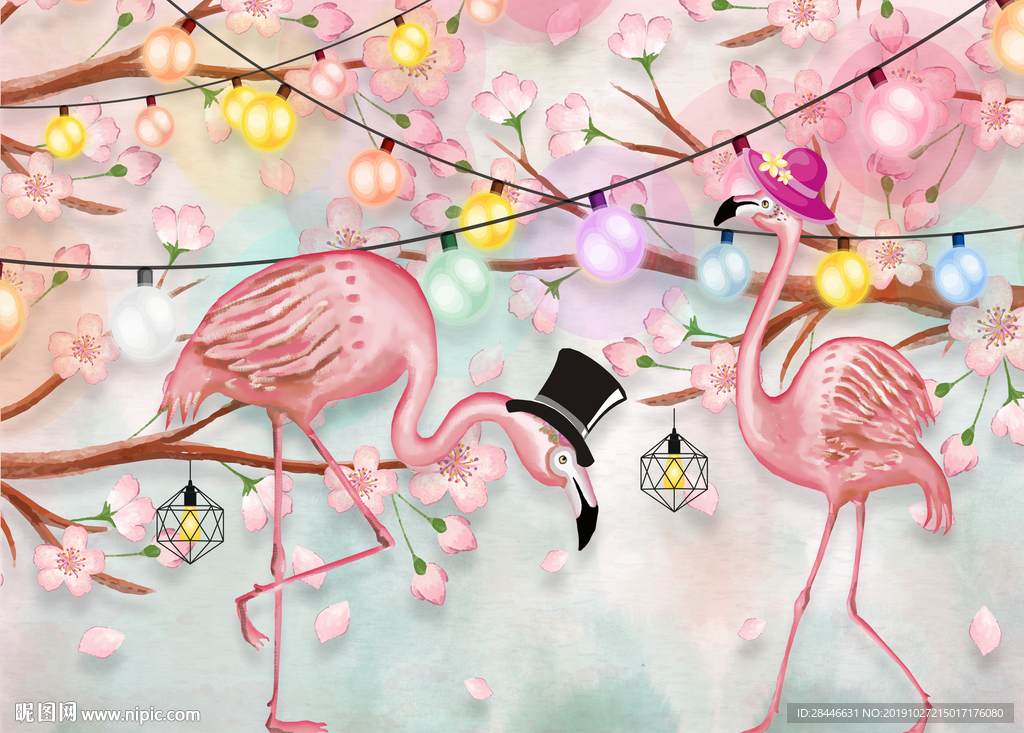 北欧卡通背景墙