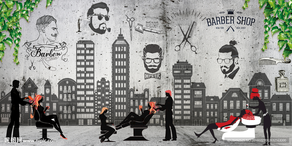 沙龙美发背景墙