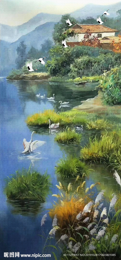 湖水风景装饰画