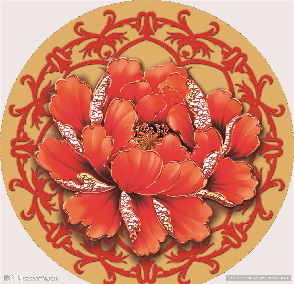 牡丹花婚礼舞台背景