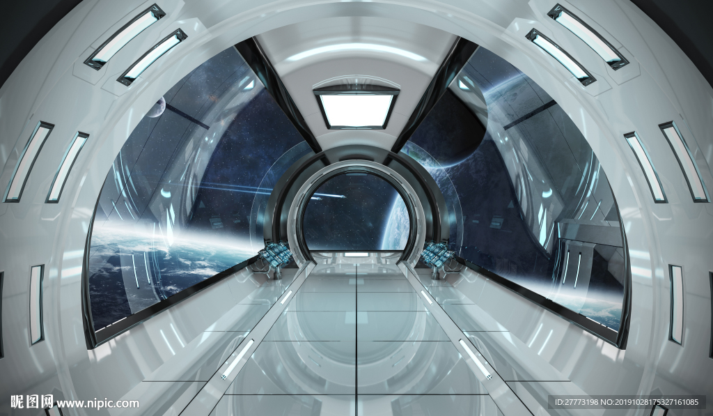 太空星球宇宙飞船仓背景墙图片