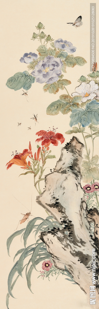 装饰画古典水墨花鸟虫鱼