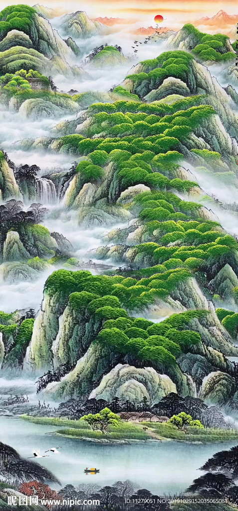 山水招财画