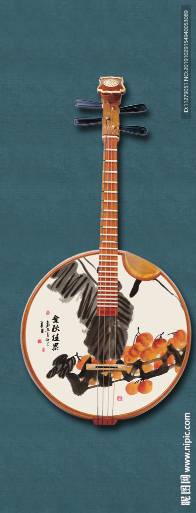 琵琶水果装饰画