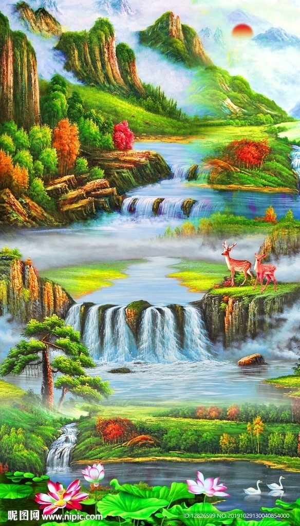 油画竖幅
