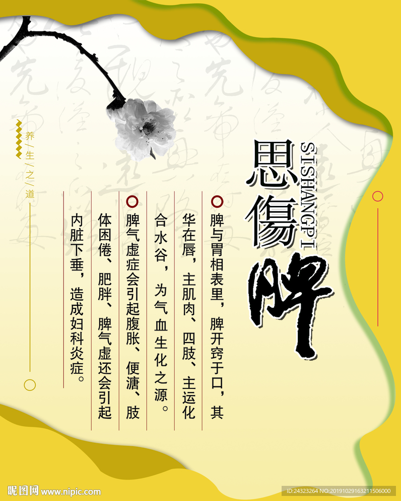 思伤脾 养生展板 五行养生