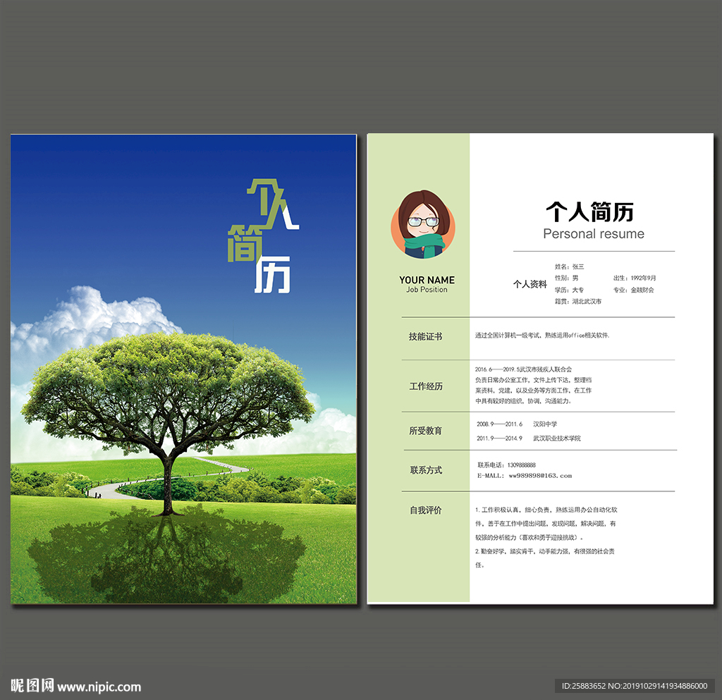 一棵树简历模板