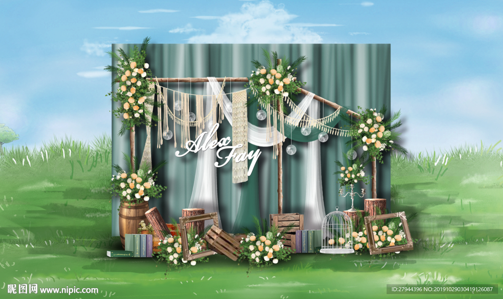 户外婚礼迎宾区