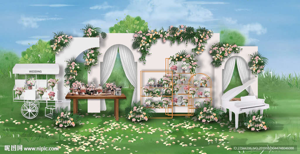 户外婚礼迎宾区