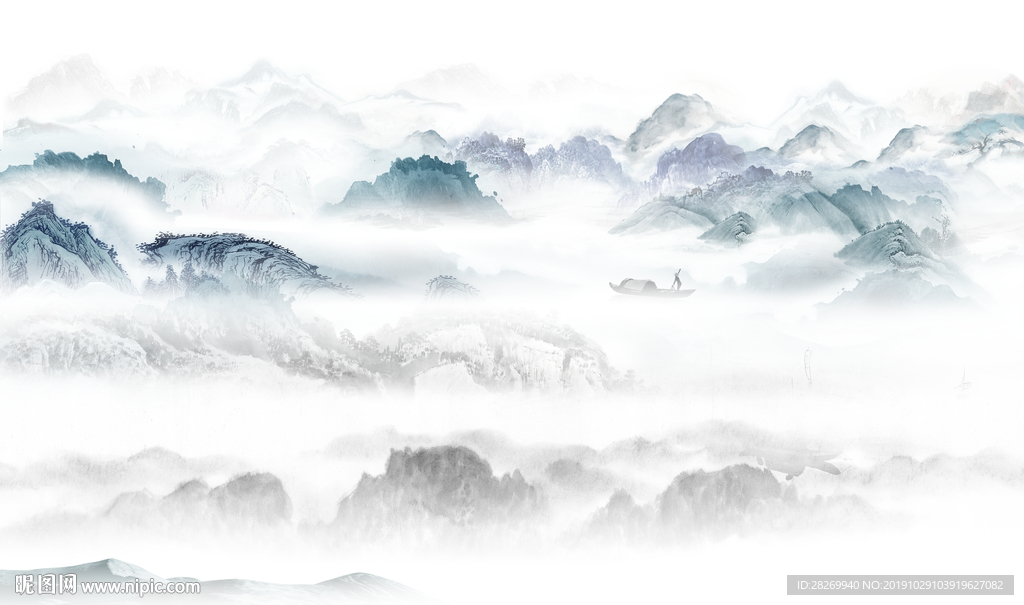 抽象水墨山