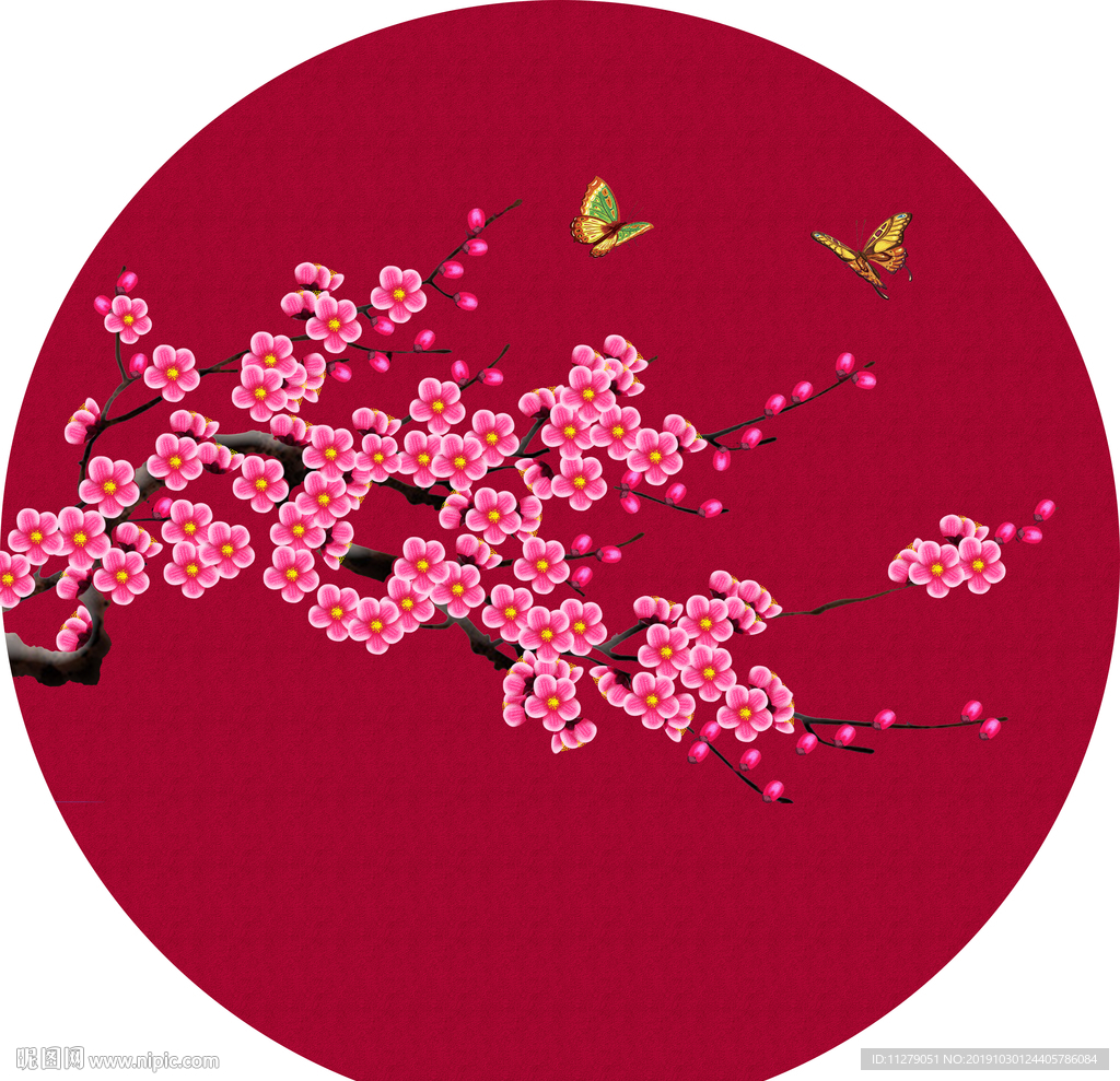 梅花中式花鸟装饰画