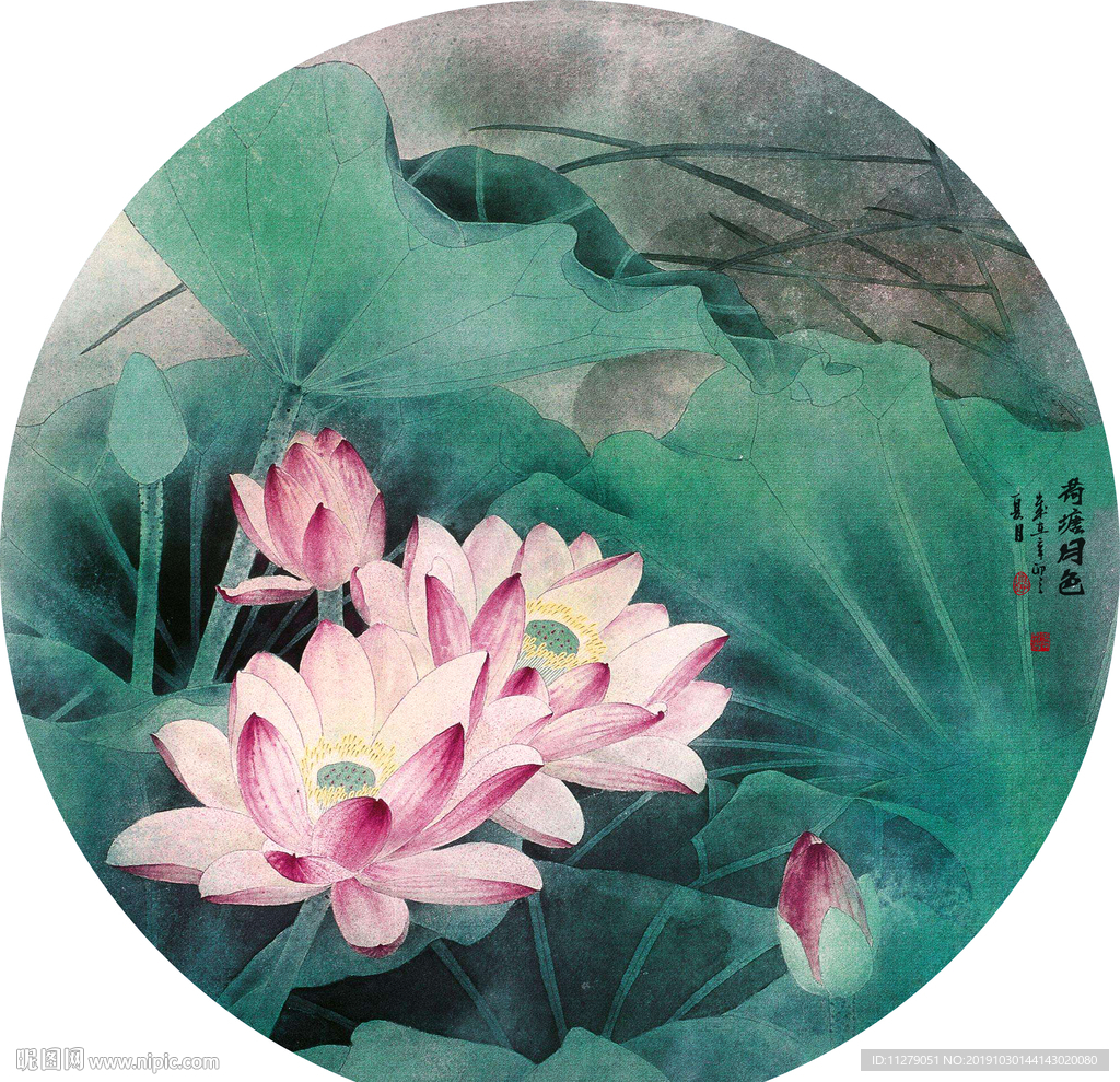 荷花装饰画