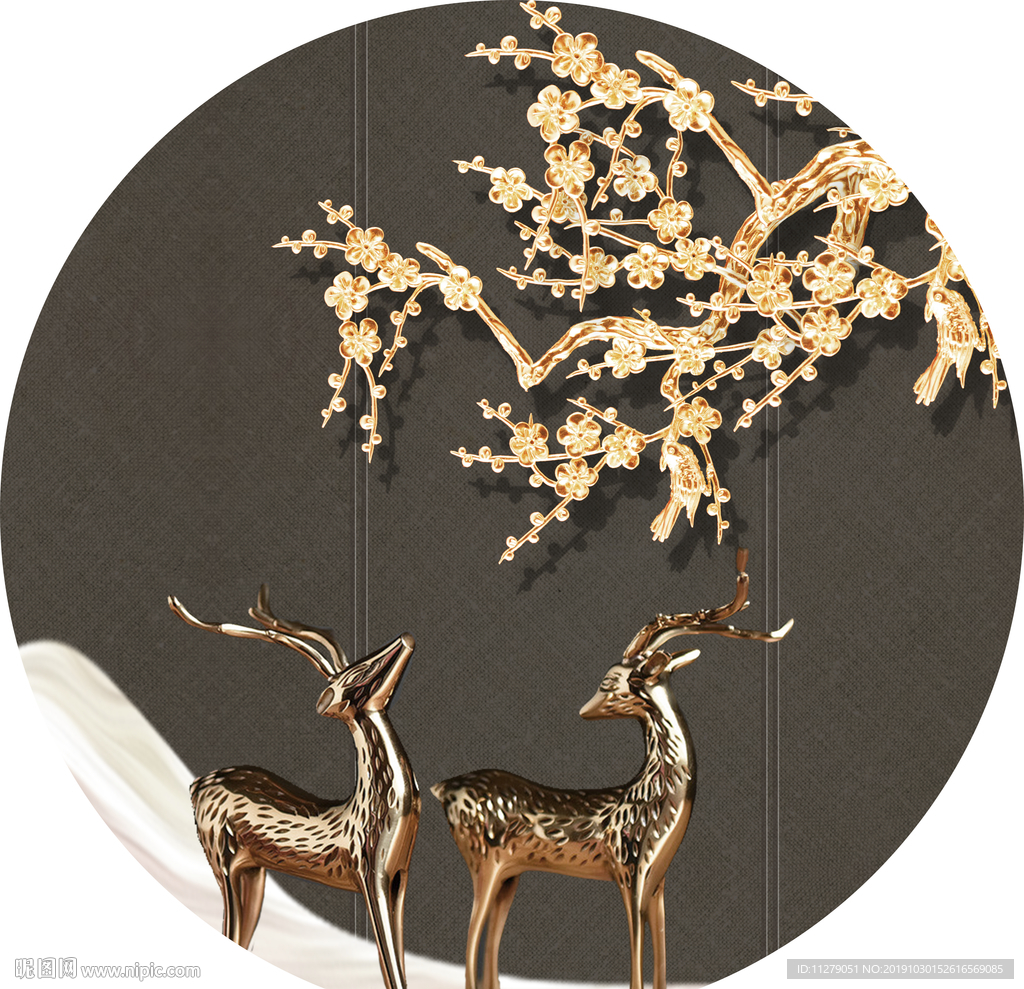 麋鹿装饰画